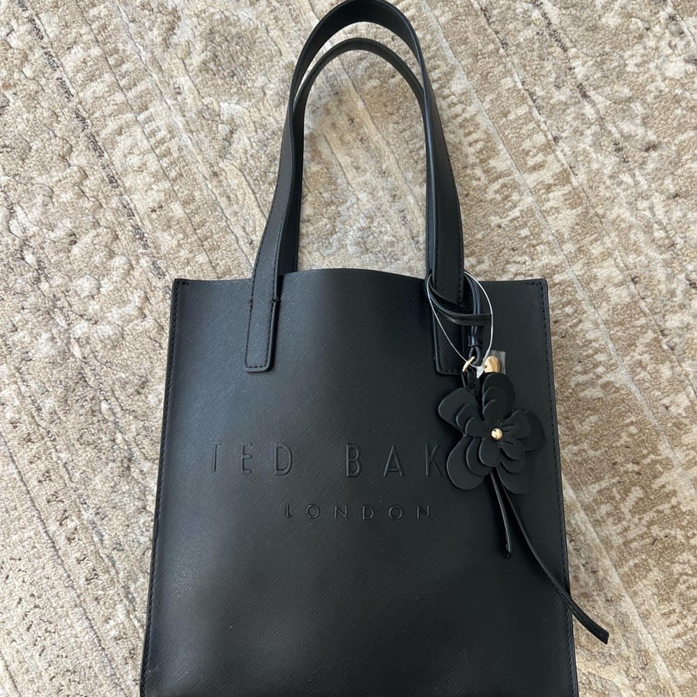 Ted Baker Black Tote with Floral Charm